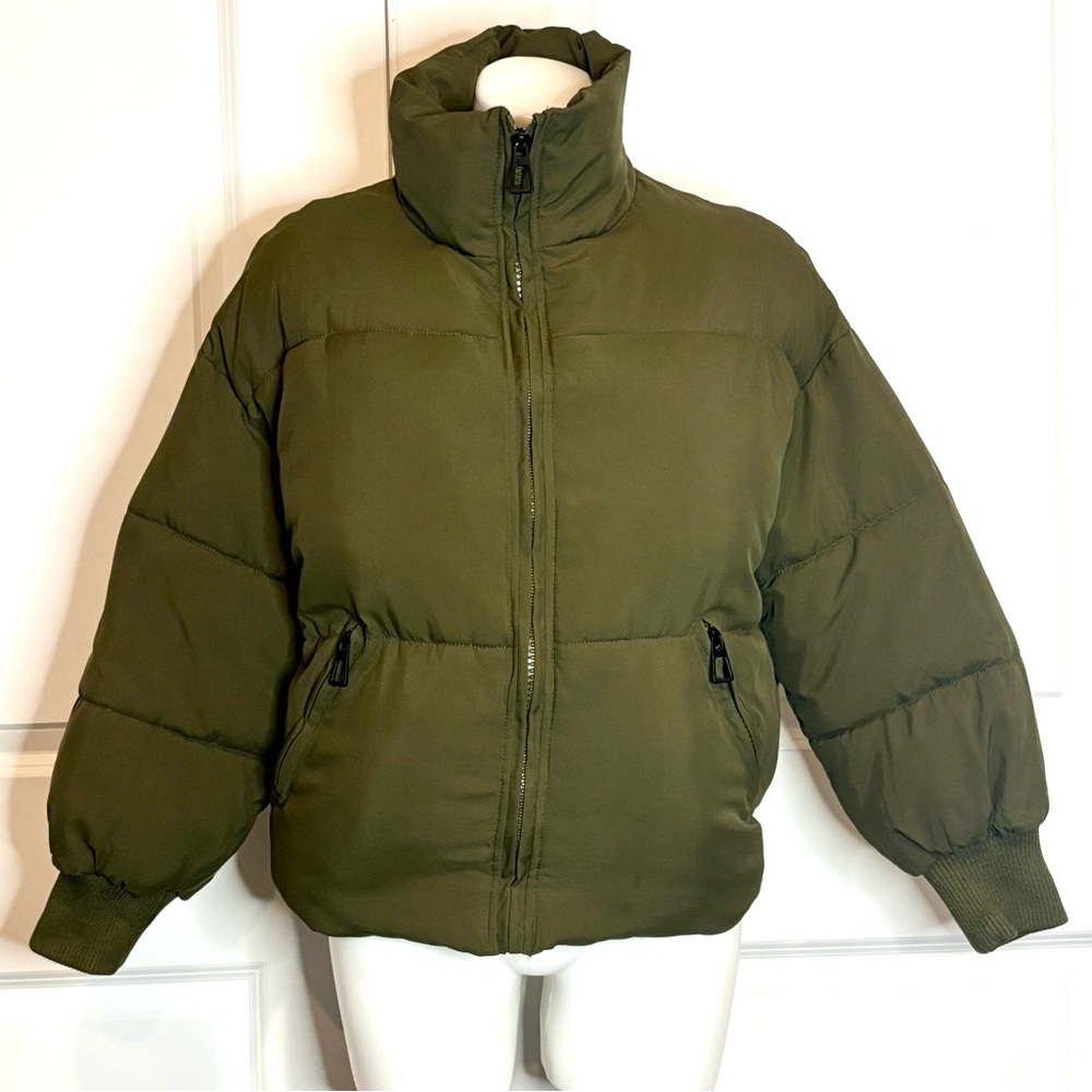 KYL Olive Green Crop Puffer Jacket S